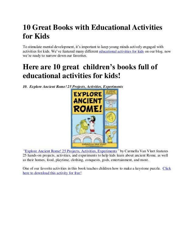 10 Great Books With Educational Activities For Kids Pdf
