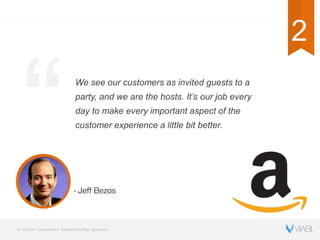 10 Great Customer Relationship Quotes
We see our customers as invited guests to a
party, and we are the hosts. It’s our jo...