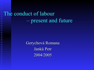 The conduct of labour    – present and future Gerychová Romana Janků Petr 2004/2005 