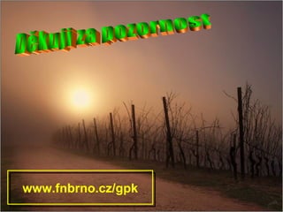 Děkuji za pozornost www.fnbrno.cz/gpk 