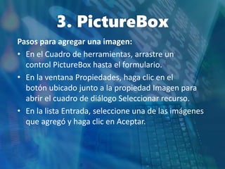 10 herramientas de visual basic | PPTX