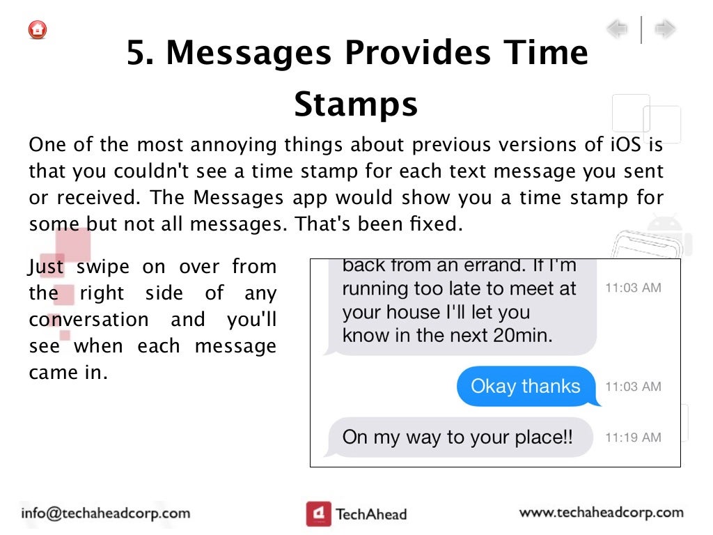 5. Messages Provides Time Stamps