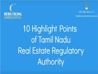 10 highlights points of tamilnadu real estate regulatory authority
