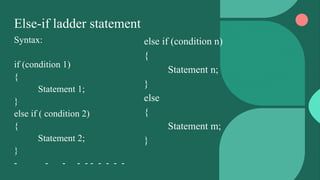 If statements in C | PPTX | Programming Languages | Computing