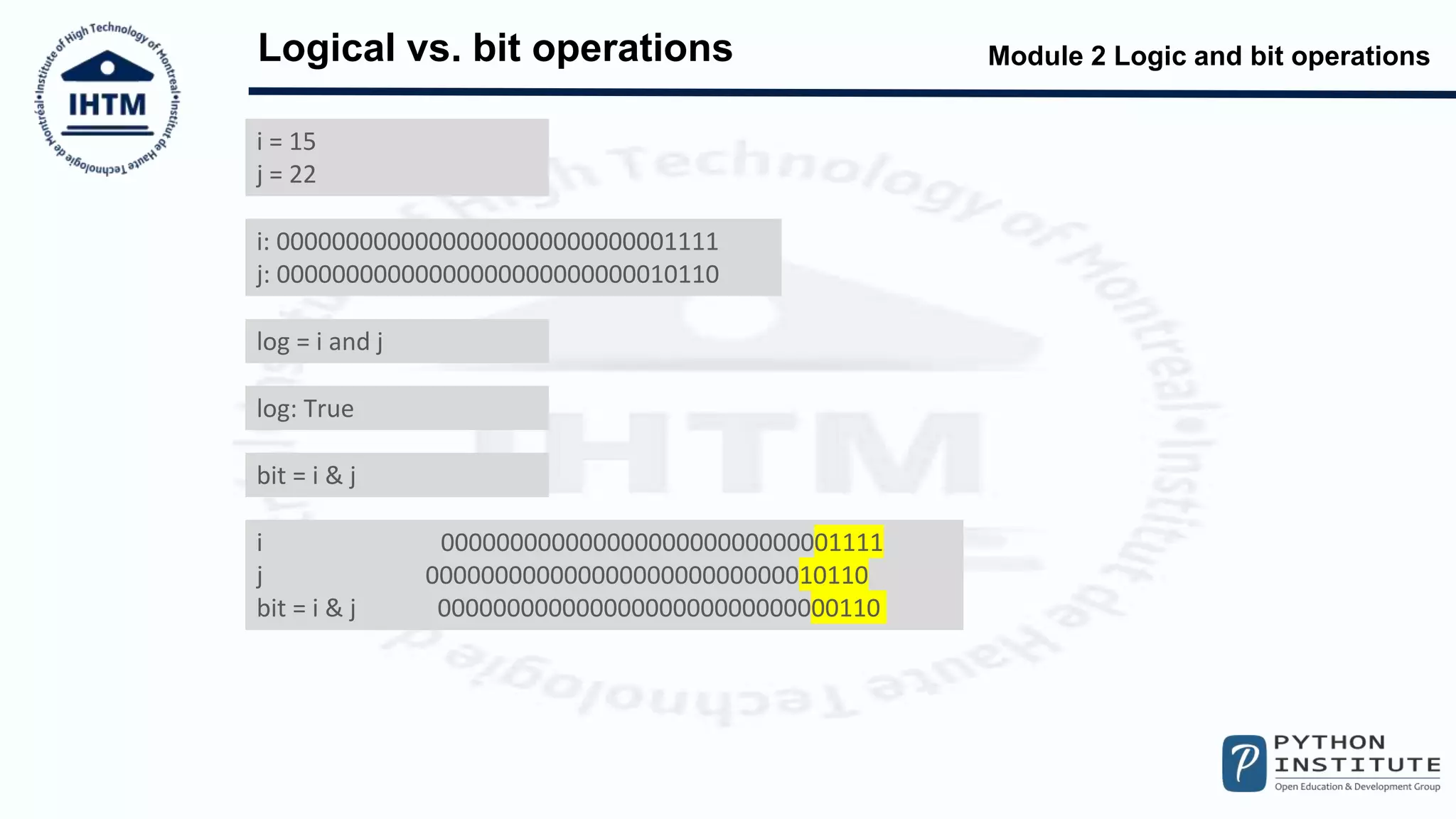 Python pcep logic bit operations ppt