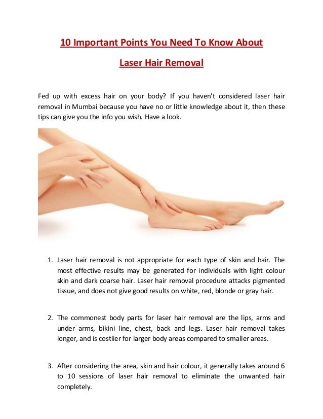 10 Important Points You Need To Know About Laser Hair Removal