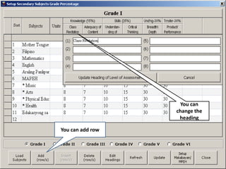You can
change the
heading
You can add row
 