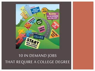 10 IN DEMAND JOBS
THAT REQUIRE A COLLEGE DEGREE
 