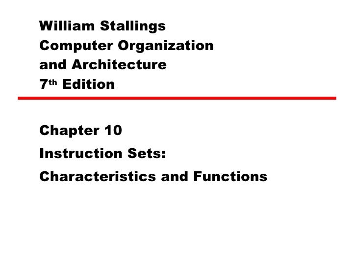Computer Organization And Architecture By William Stallings 8Th Edition ...