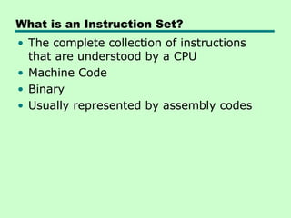 10 instruction sets characteristics | PPT