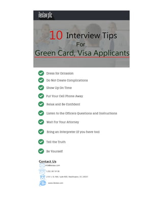 10 interview tips for green card visa applicants