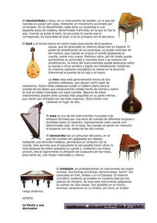 10 intrumentos de percusion,cuerda y viento | DOC