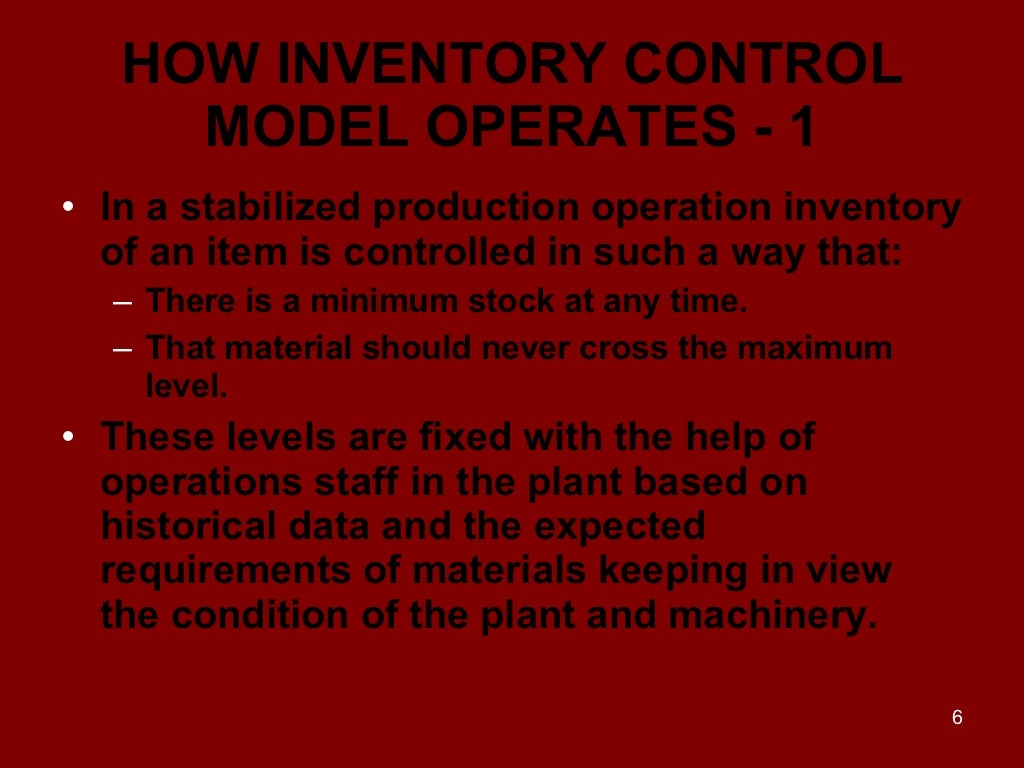 Inventory Control Model