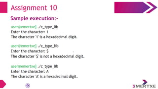 Assignment 10
Sample execution:-
 