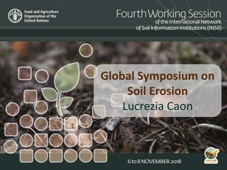 Global Symposium on
Soil Erosion
Lucrezia Caon
 
