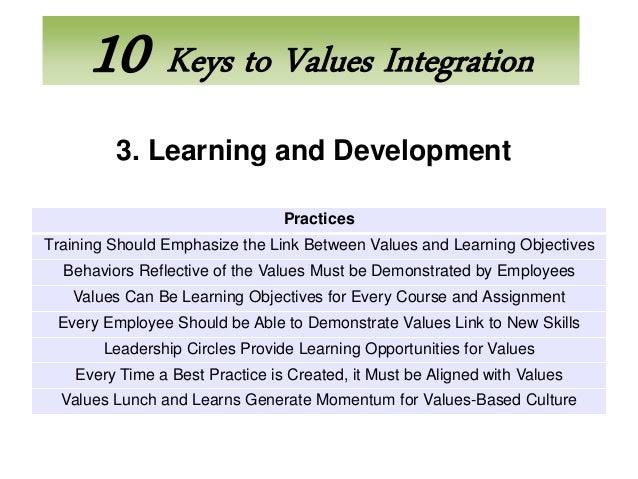10 keys to values integration
