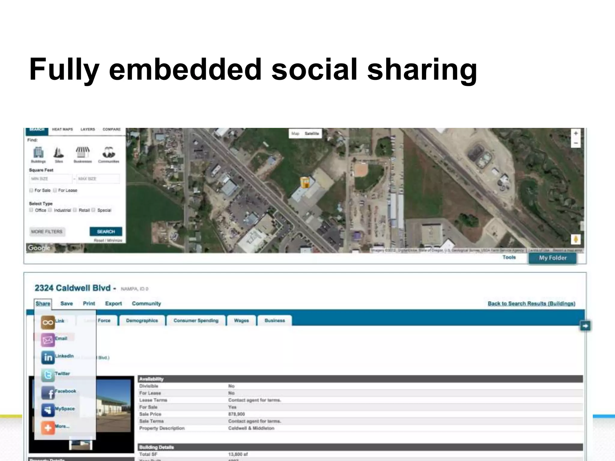 Fully embedded social sharing
 