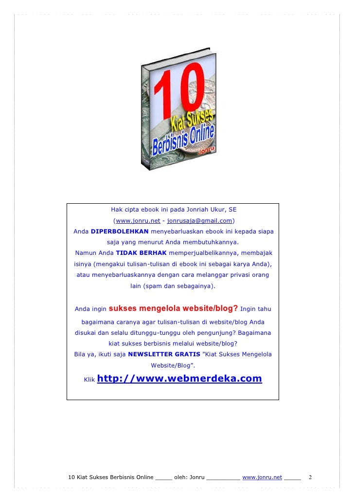 10 Kiat Sukses Bisnis Online