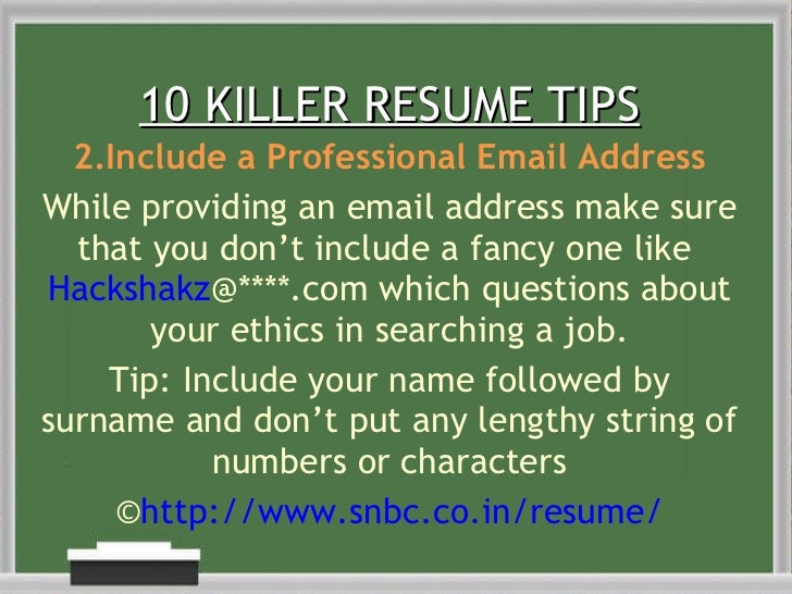 professional email address for resumes