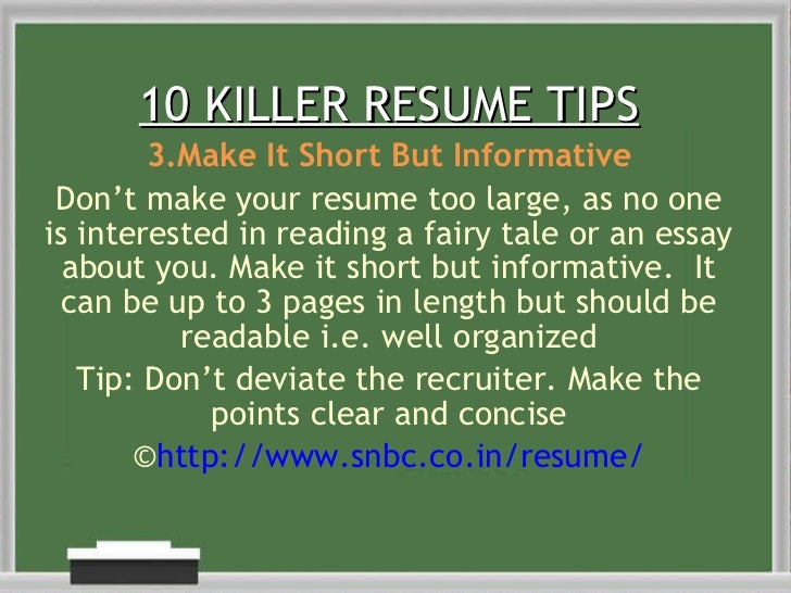10 resume tips