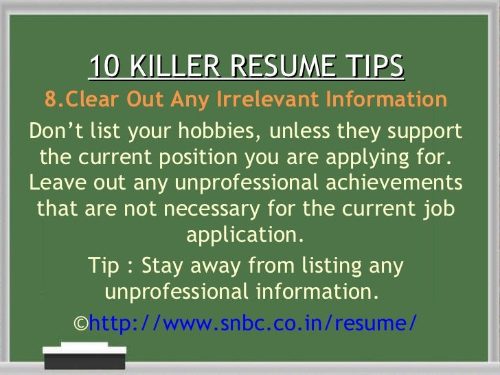 10 Killer Resume Tips