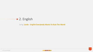 Song: Lorde - English Everybody Wants To Rule The World
2. English
2
vk.com/vlesyk
 