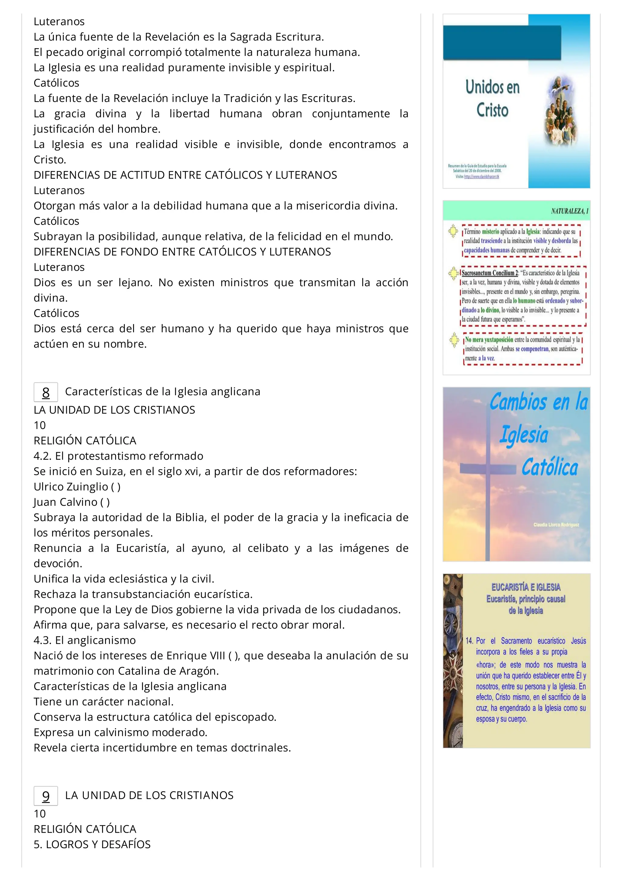 10 LA UNIDAD DE LOS CRISTIANOS _La división de la Iglesia - ppt ...