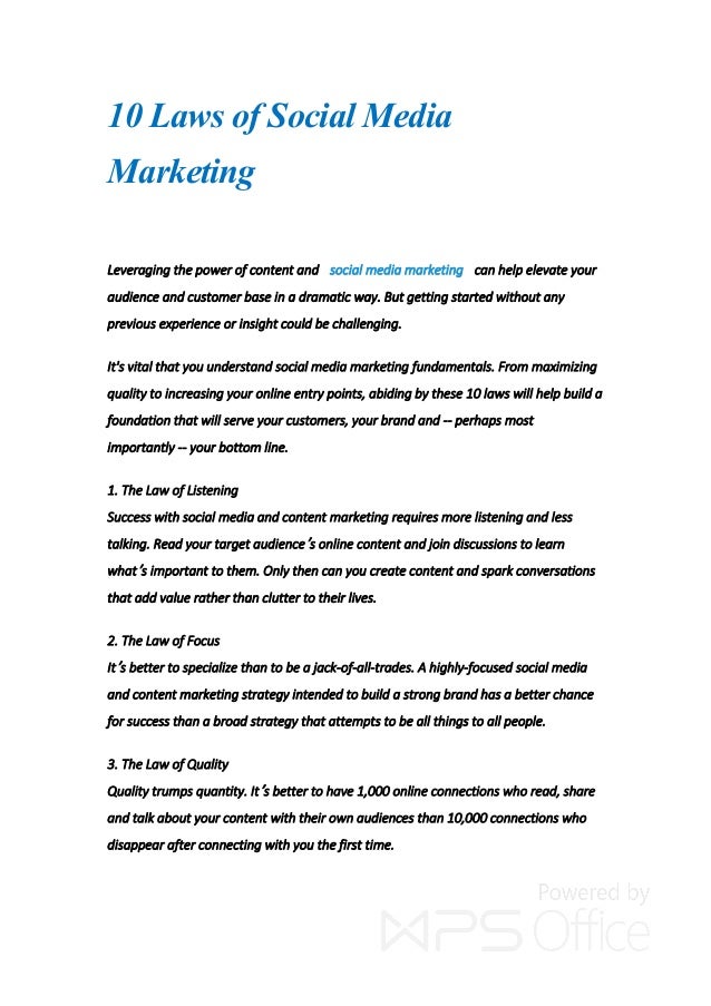 10 laws of social media marketing