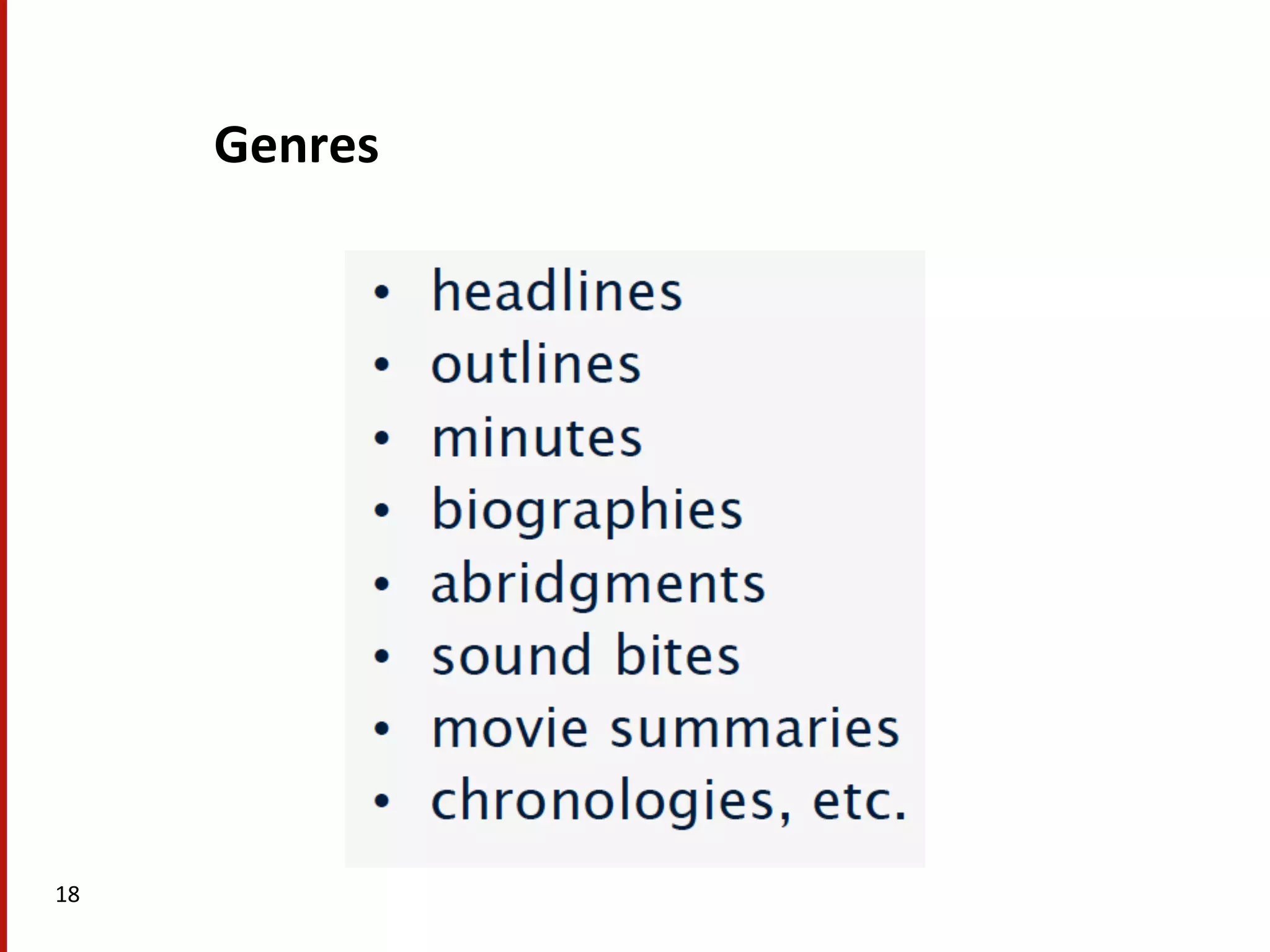 Genres   18   