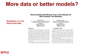 More data or better models? 
[Banko and Brill, 2001] 
Norvig: “Google does not 
have better Algorithms, 
only more Data” 
...