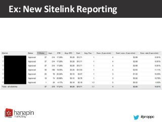 #proppc
Ex: New Sitelink Reporting
 