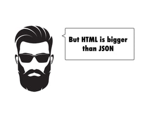 But HTML is bigger
than JSON
 