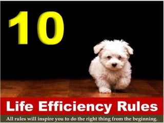 10 Life Efficiency Rules