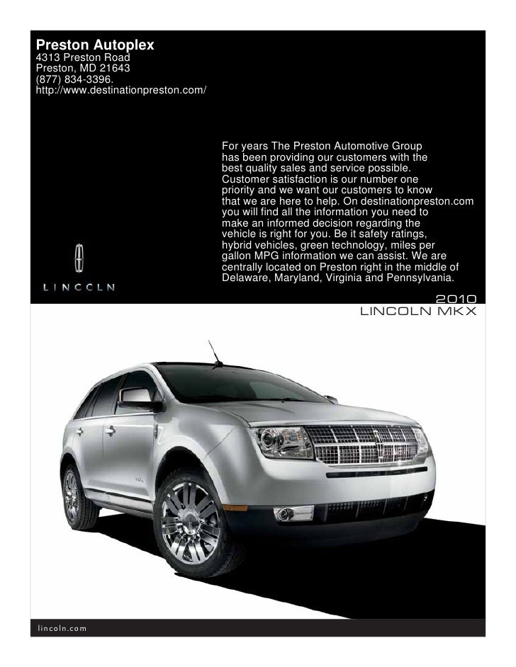 2010 Lincoln Mkx Preston