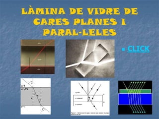 LÀMINA DE VIDRE DE
CARES PLANES I
PARAL·LELES
 CLICK
 