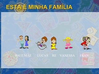 ESTA É MINHA FAMÍLIA PAI E MÃE  LUCAS  RE  VANESSA  FRAN 