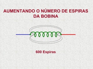 600 Espiras  AUMENTANDO O NÚMERO DE ESPIRAS DA BOBINA 