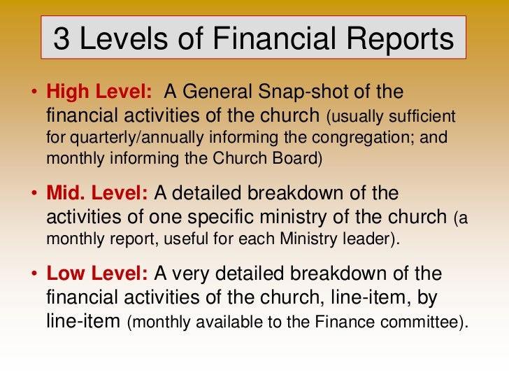 church financial report