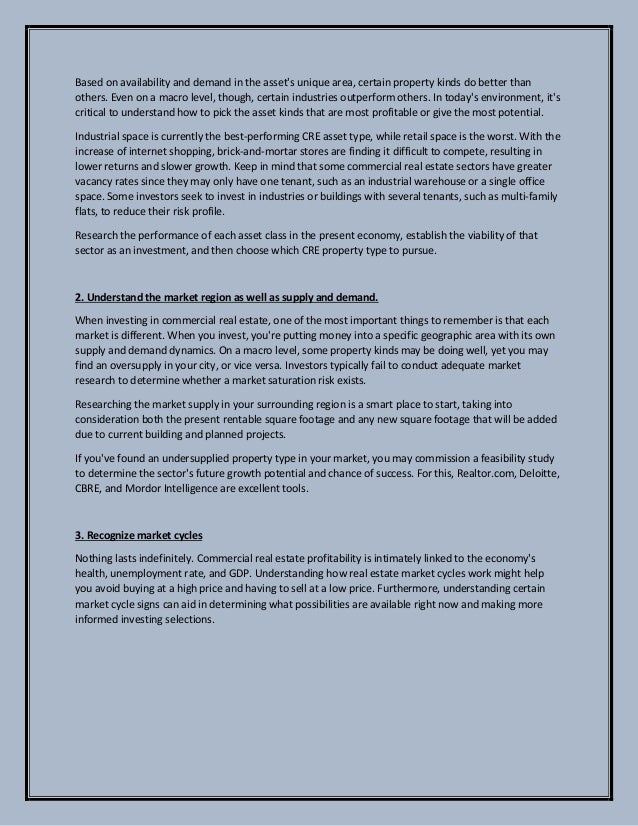 Six Things To Know About Commercial Real Estate Investing