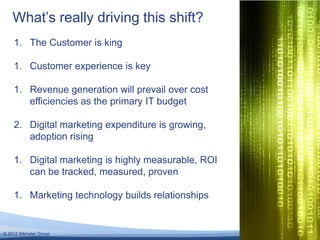 What‘s really driving this shift?
     1. The Customer is king

     1. Customer experience is key

     1. Revenue genera...