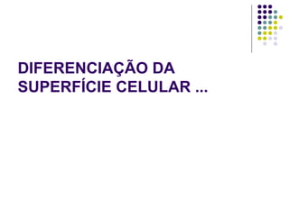 DIFERENCIAÇÃO DA
SUPERFÍCIE CELULAR ...
 