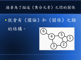 讓我們看看一些重要的代數結構
● 特別是《群和體》
 