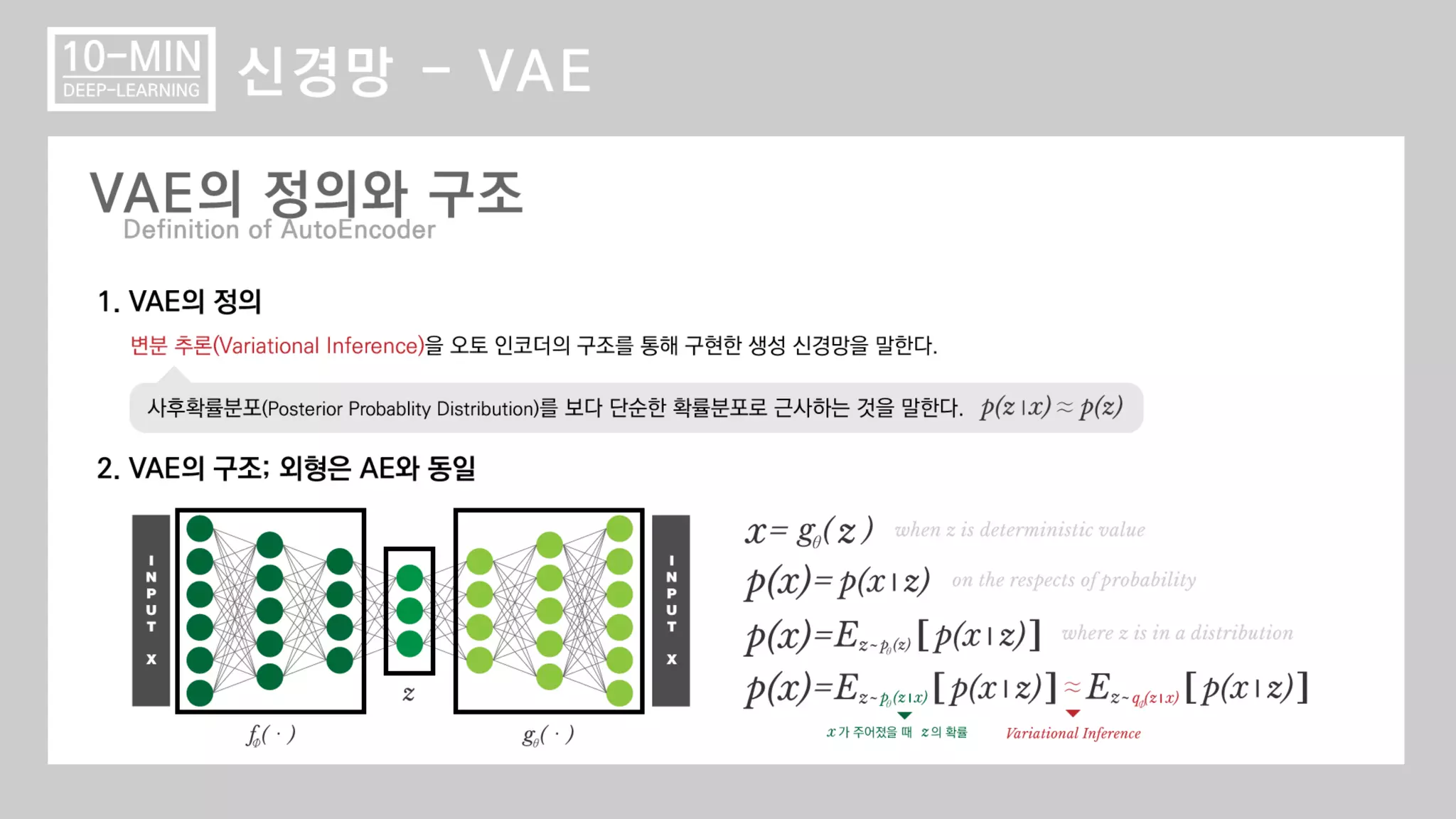 십분딥러닝_9_VAE(Variational Autoencoder) | PPT
