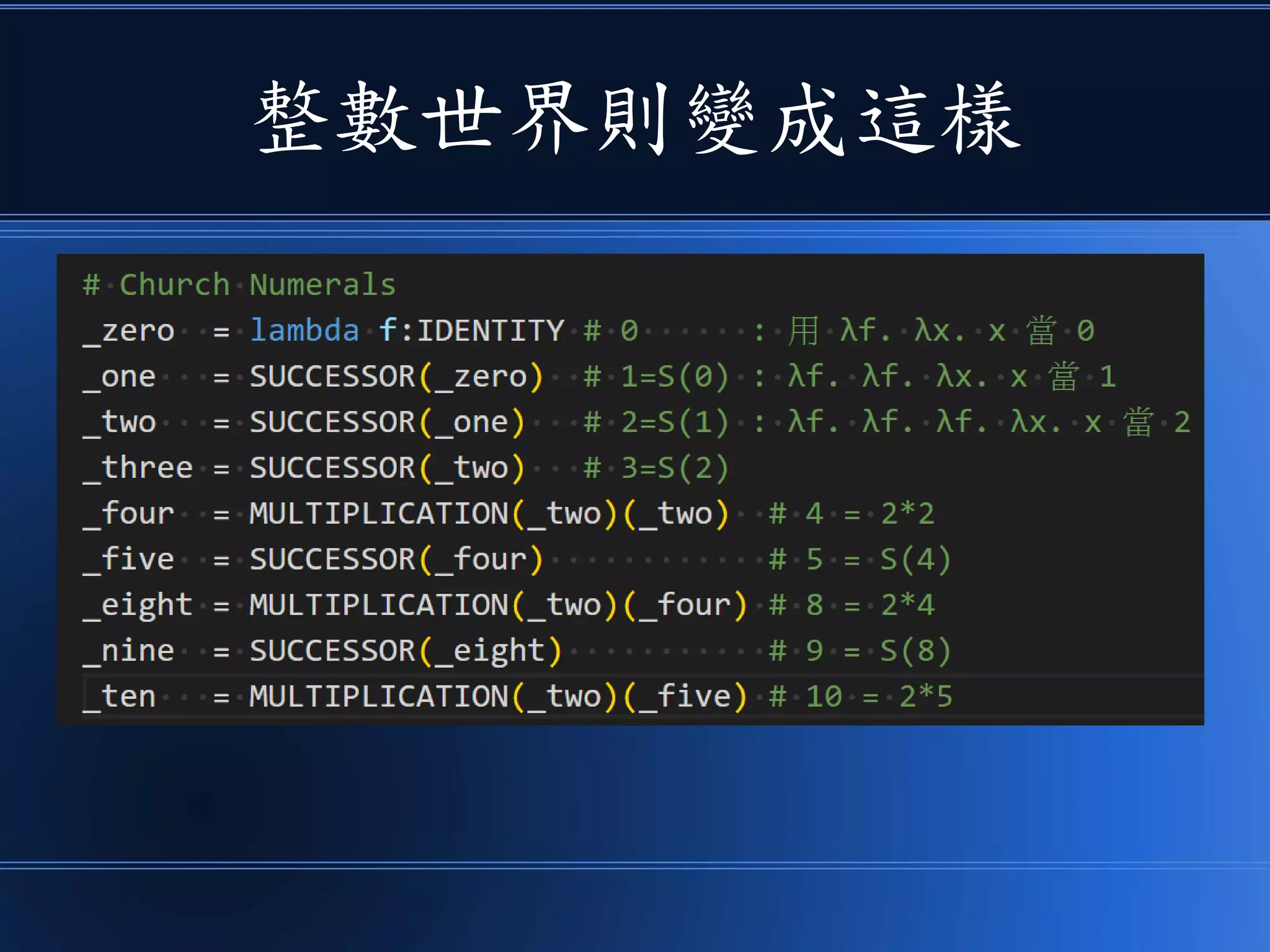整數世界則變成這樣
 