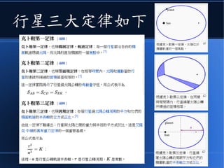 行星三大定律如下
 