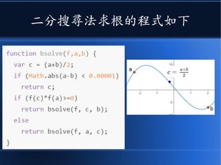 二分搜尋法求根的程式如下
 