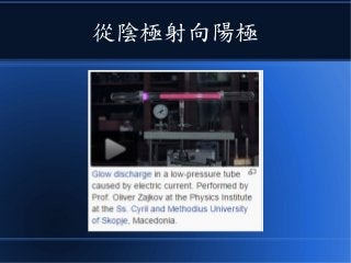 從陰極射向陽極
 