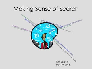 Making Sense of Search




              Ann Larson
              May 18, 2012
 