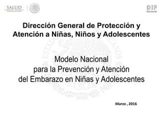 Dirección General de Protección y
Atención a Niñas, Niños y Adolescentes
Marzo , 2016
 