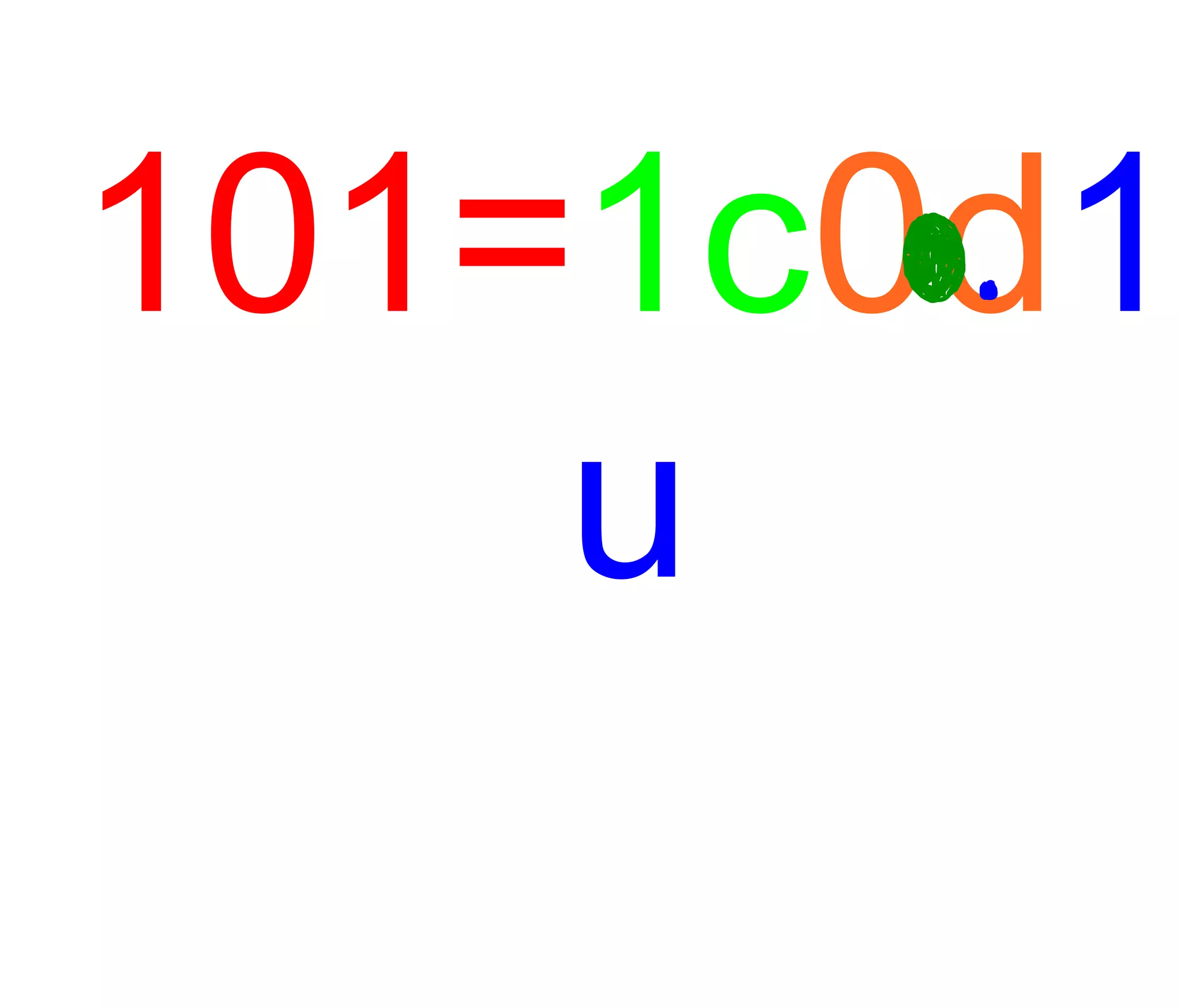 101= 1c 0d 1u 